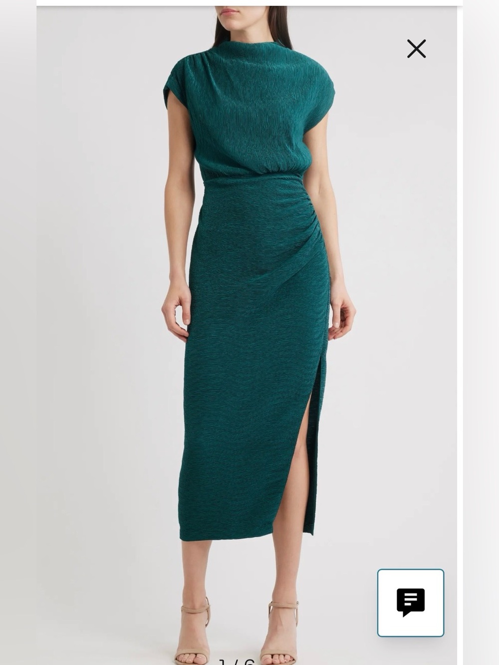 SAYLOR Delemara Teal Pleated Dress